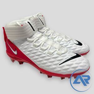 Nike Force Savage Pro 2 Mid Football Cleats White Red Men's Size 13 BV3969-104